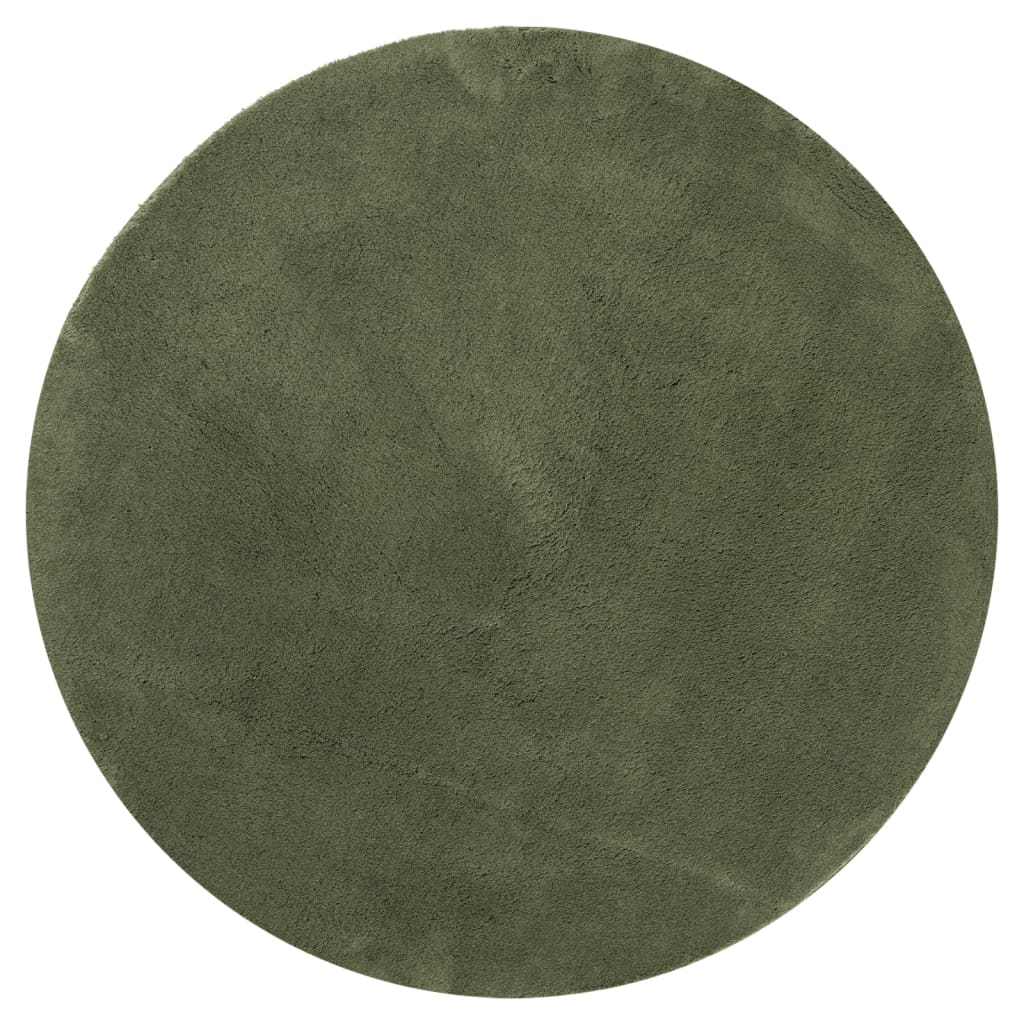 vidaXL Rug HUARTE Short Pile Soft and Washable Forest Green Ø 200 cm