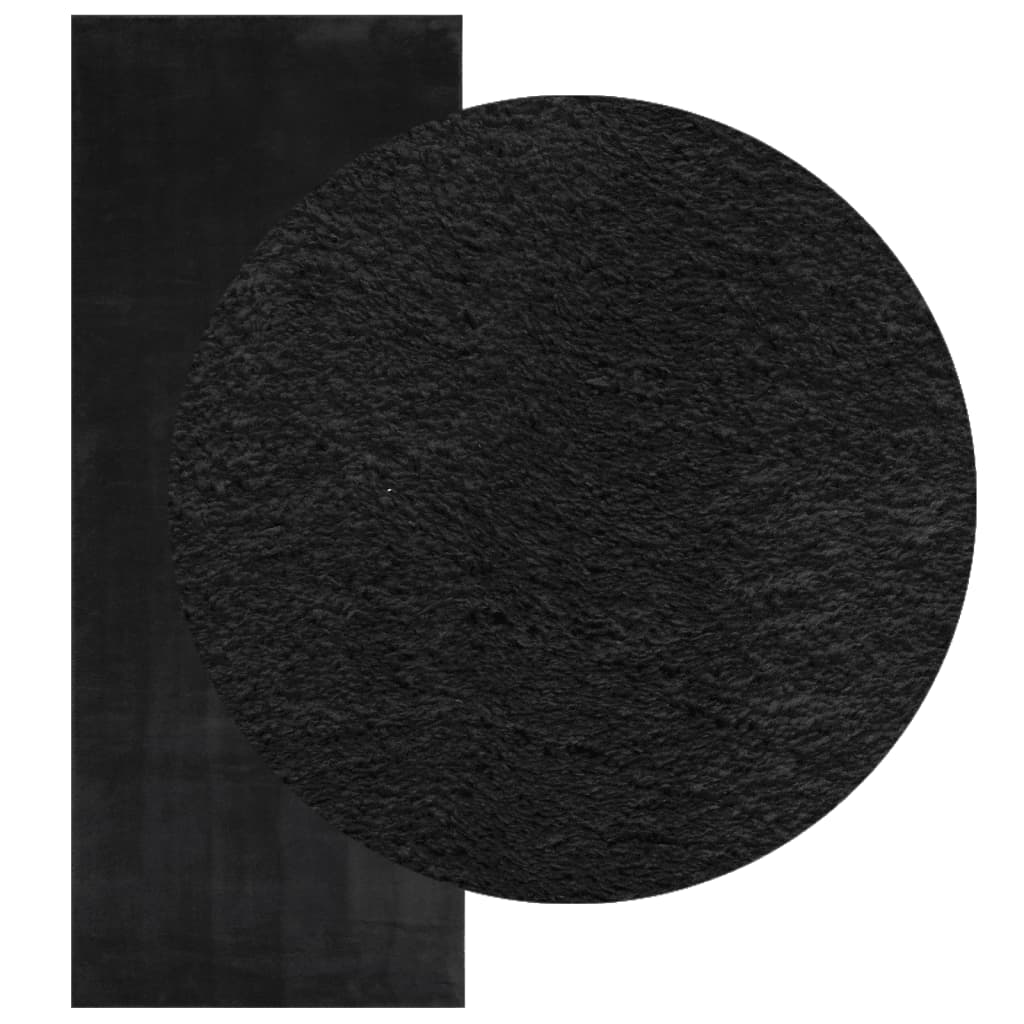 vidaXL Rug HUARTE Short Pile Soft and Washable Black 80x200 cm