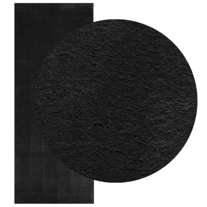 vidaXL Rug HUARTE Short Pile Soft and Washable Black 80x200 cm