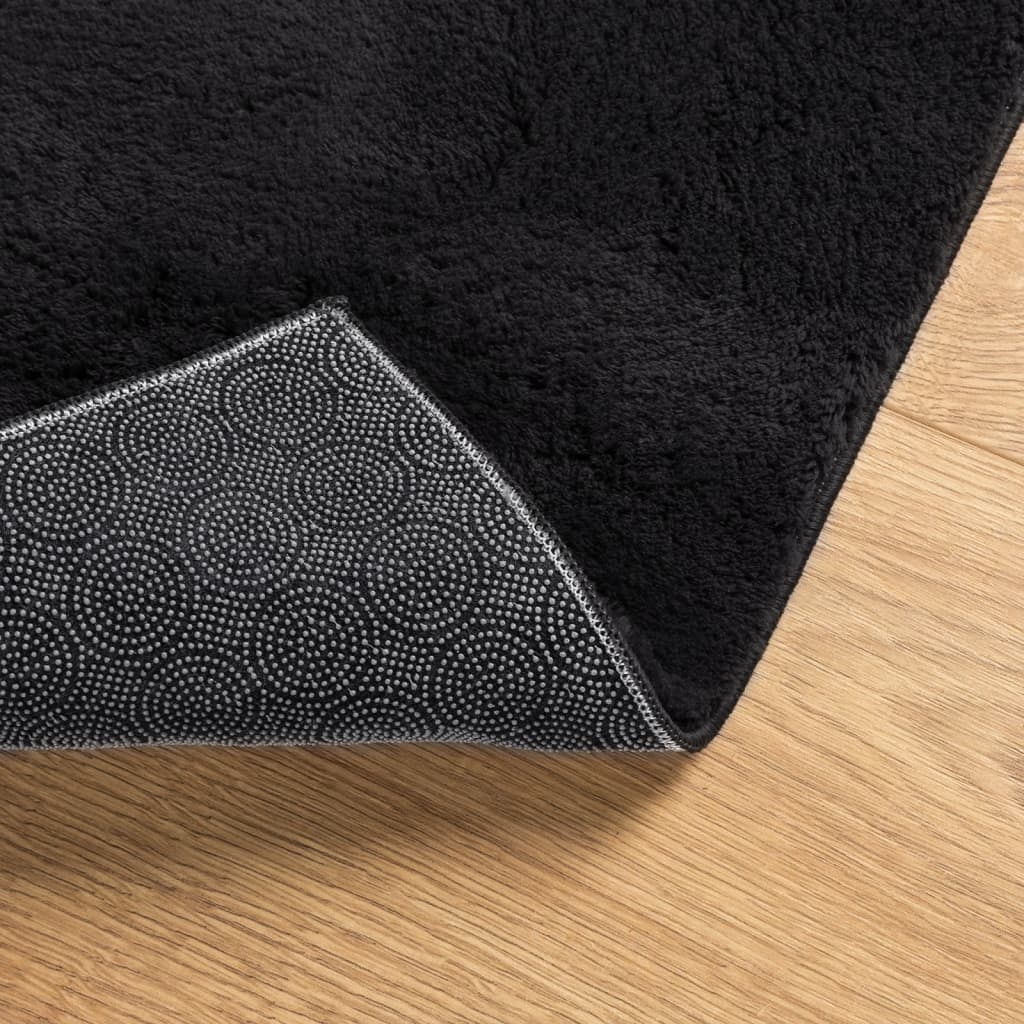 vidaXL Rug HUARTE Short Pile Soft and Washable Black 80x200 cm