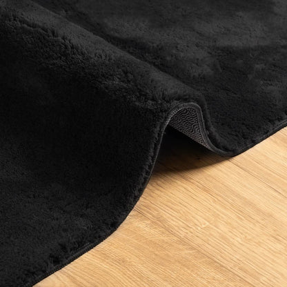vidaXL Rug HUARTE Short Pile Soft and Washable Black 80x200 cm