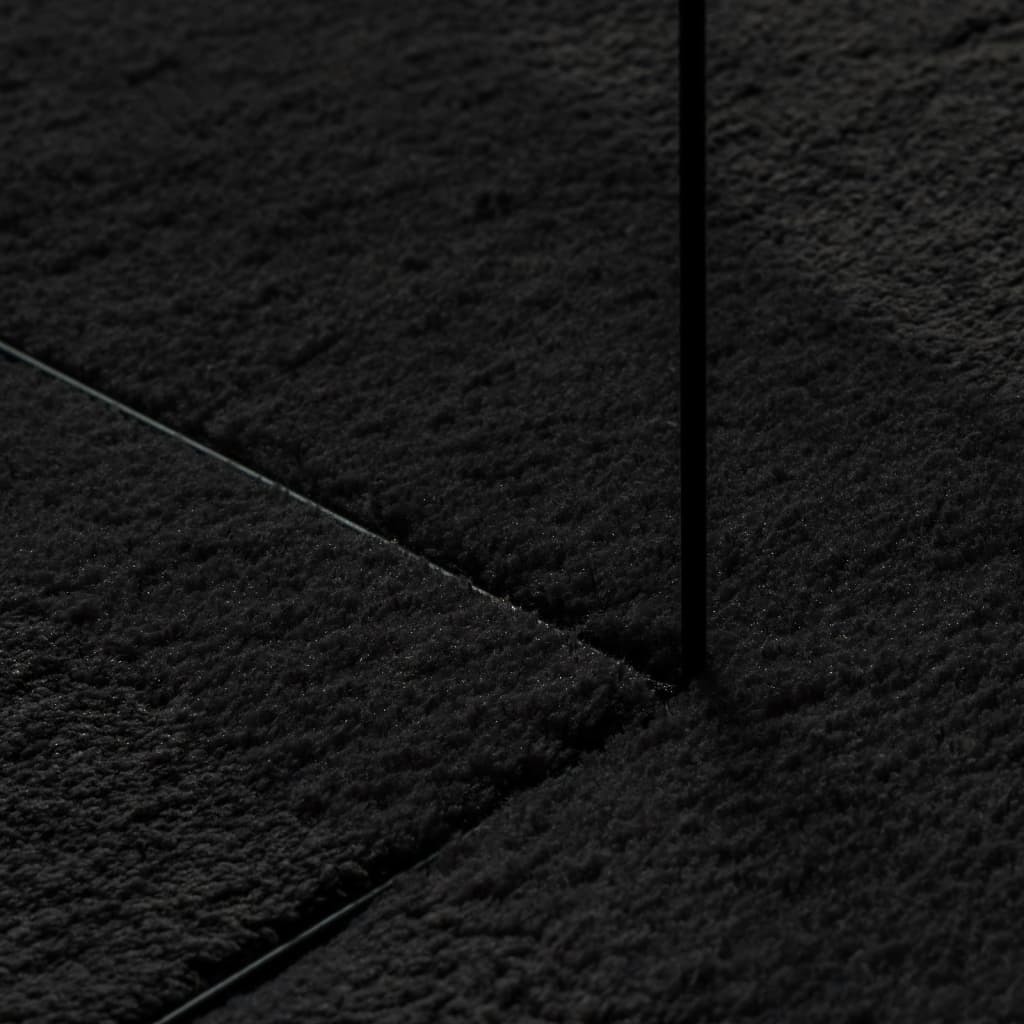 vidaXL Rug HUARTE Short Pile Soft and Washable Black 160x160 cm