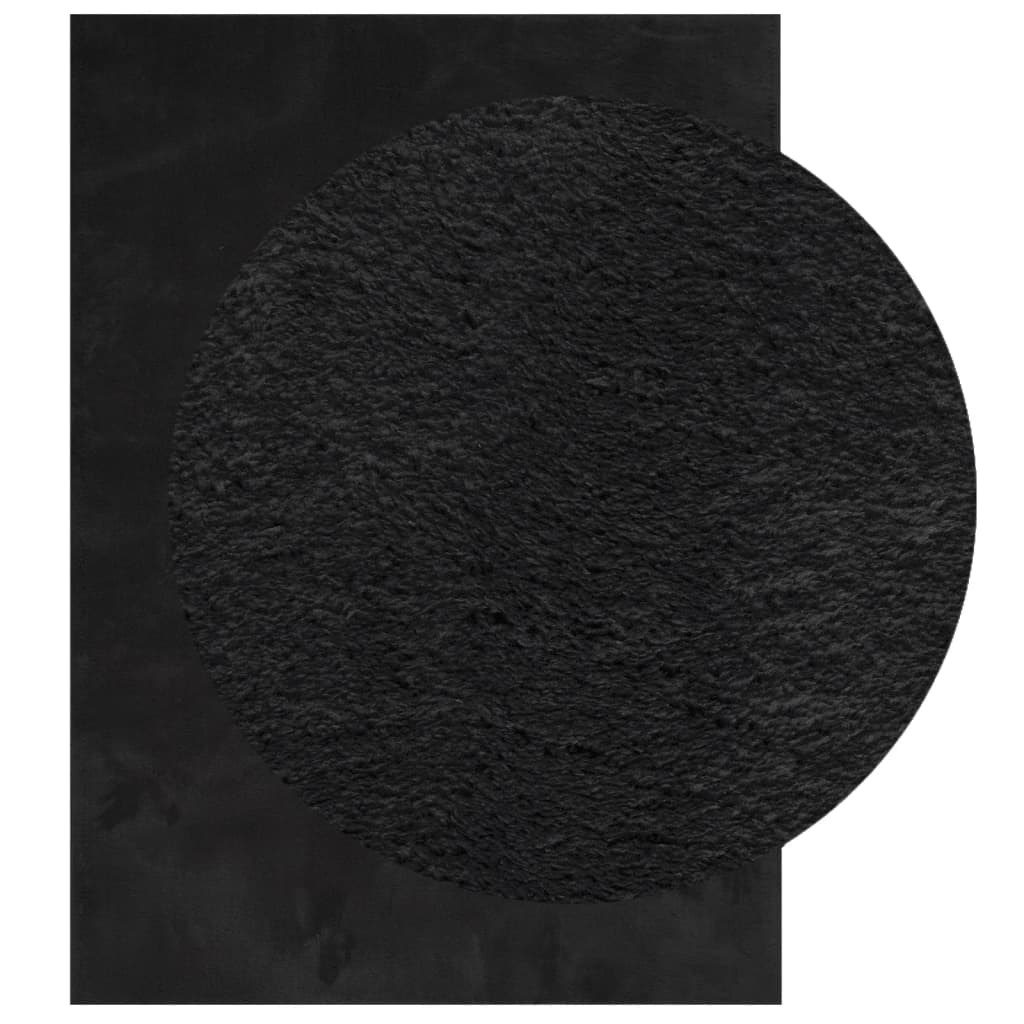 vidaXL Rug HUARTE Short Pile Soft and Washable Black 160x230 cm