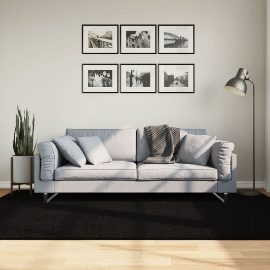 vidaXL Rug HUARTE Short Pile Soft and Washable Black 160x230 cm