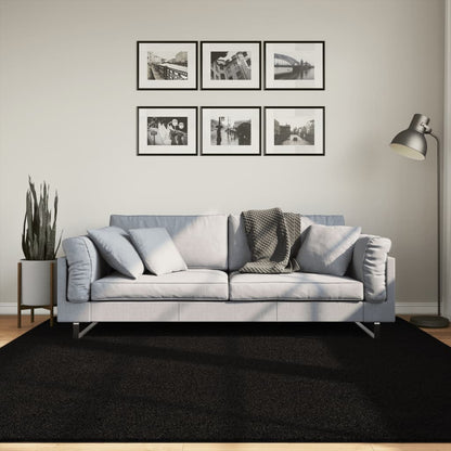vidaXL Rug HUARTE Short Pile Soft and Washable Black 200x200 cm