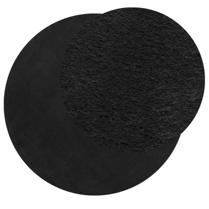 vidaXL Rug HUARTE Short Pile Soft and Washable Black Ø 80 cm