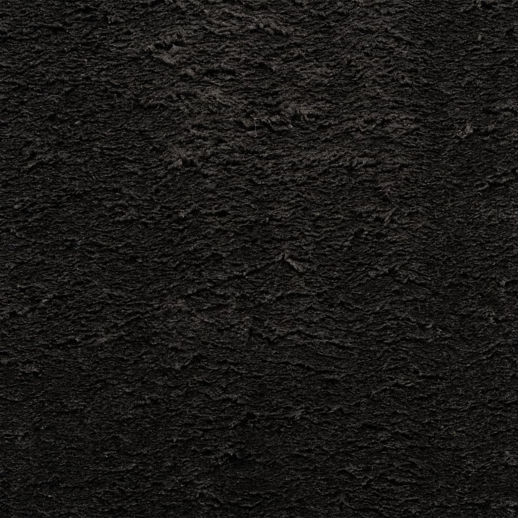 vidaXL Rug HUARTE Short Pile Soft and Washable Black Ø 80 cm