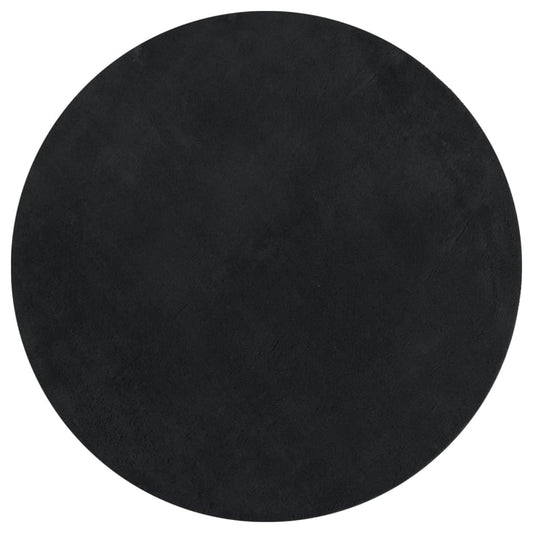 vidaXL Rug HUARTE Short Pile Soft and Washable Black Ø 100 cm