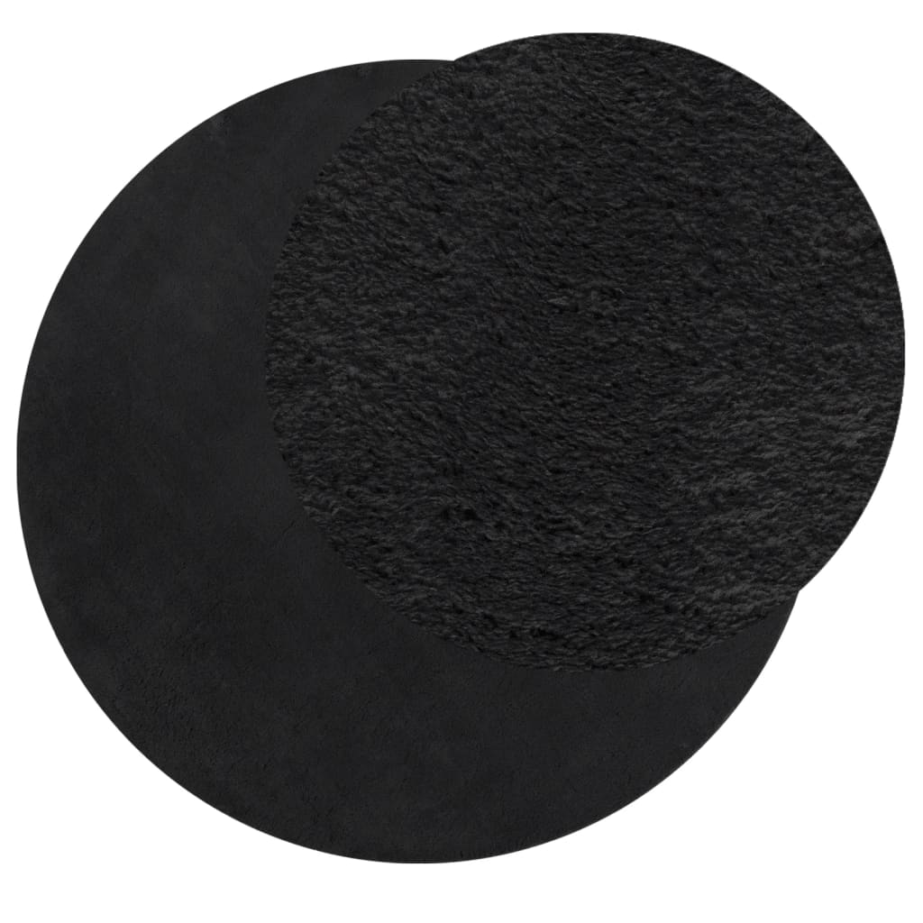 vidaXL Rug HUARTE Short Pile Soft and Washable Black Ø 100 cm