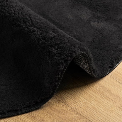 vidaXL Rug HUARTE Short Pile Soft and Washable Black Ø 100 cm