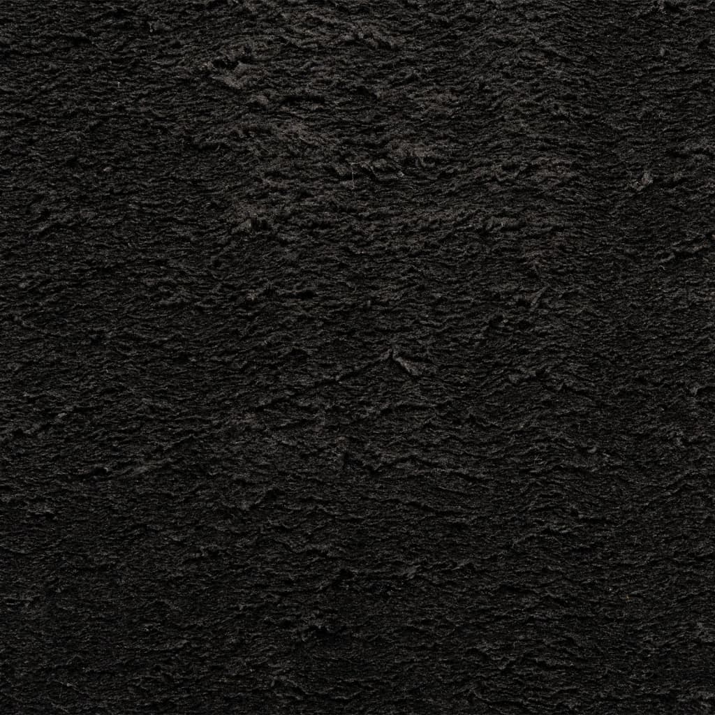 vidaXL Rug HUARTE Short Pile Soft and Washable Black Ø 100 cm