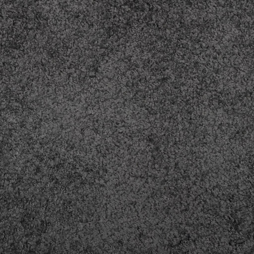 vidaXL Shaggy Rug PAMPLONA High Pile Modern Anthracite Ø 80 cm