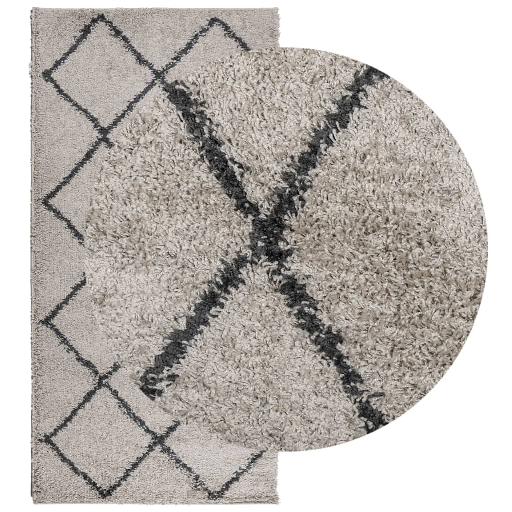 vidaXL Shaggy Rug PAMPLONA High Pile Modern Beige and Anthracite 100x200 cm