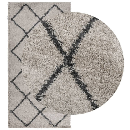 vidaXL Shaggy Rug PAMPLONA High Pile Modern Beige and Anthracite 100x200 cm