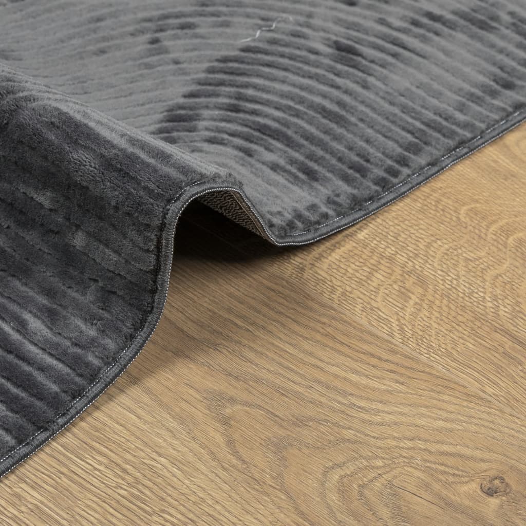vidaXL Rug IZA Short Pile Scandinavian Look Anthracite 160x230 cm