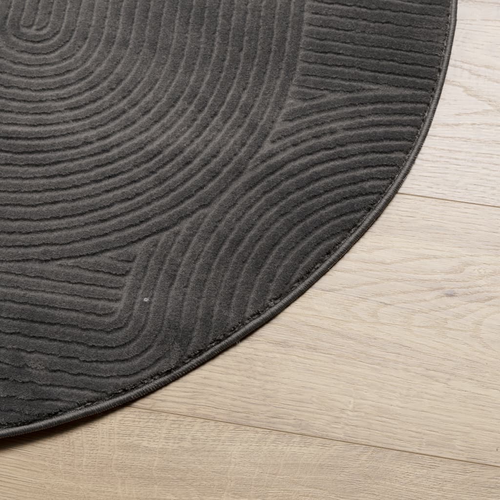 vidaXL Rug IZA Short Pile Scandinavian Look Anthracite Ø 200 cm