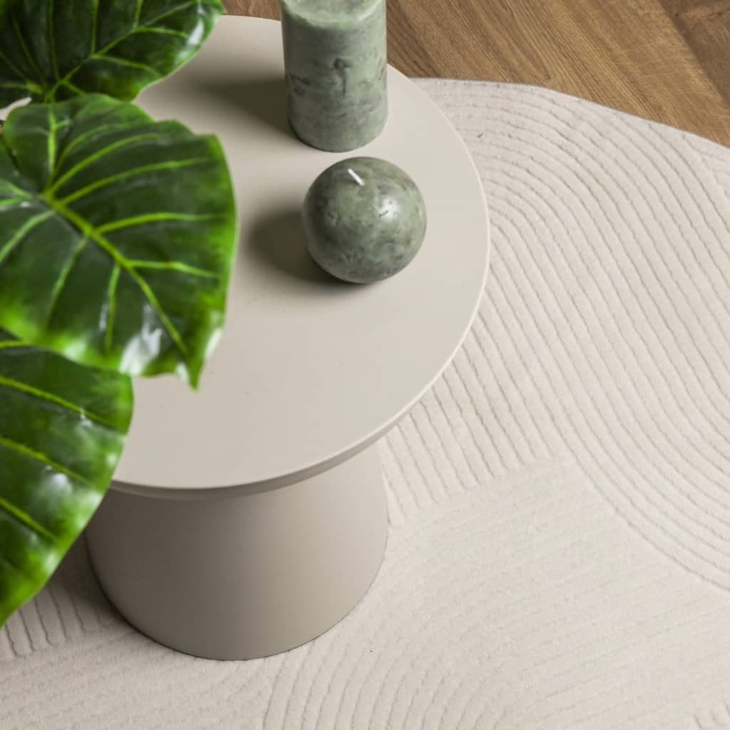 vidaXL Rug IZA Short Pile Scandinavian Look Cream Ø 80 cm