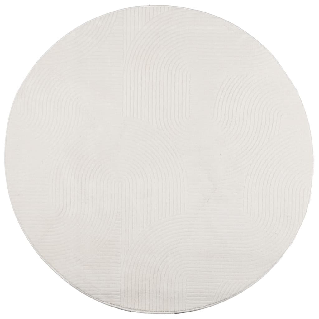 vidaXL Rug IZA Short Pile Scandinavian Look Cream Ø 120 cm