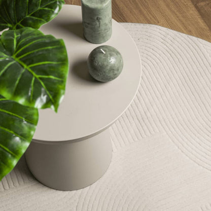 vidaXL Rug IZA Short Pile Scandinavian Look Cream Ø 120 cm
