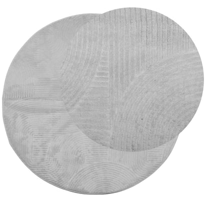 vidaXL Rug IZA Short Pile Scandinavian Look Grey Ø 80 cm