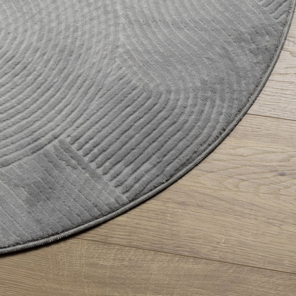 vidaXL Rug IZA Short Pile Scandinavian Look Grey Ø 80 cm