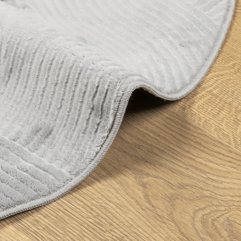 vidaXL Rug IZA Short Pile Scandinavian Look Grey Ø 80 cm