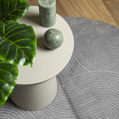 vidaXL Rug IZA Short Pile Scandinavian Look Grey Ø 80 cm
