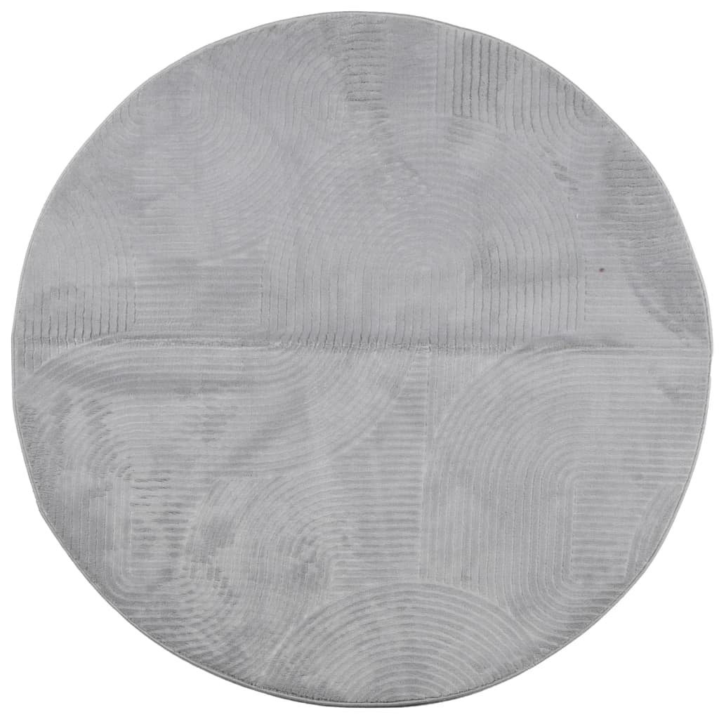 vidaXL Rug IZA Short Pile Scandinavian Look Grey Ø 100 cm