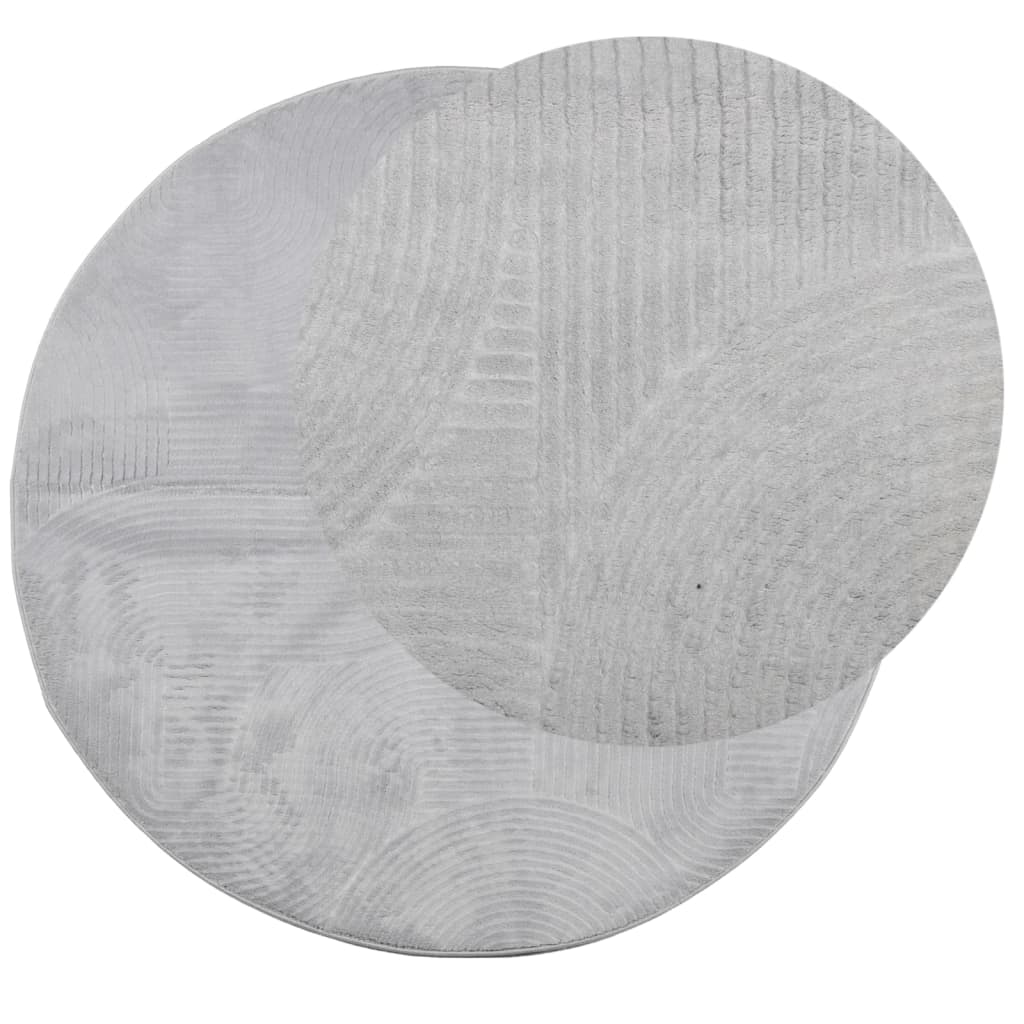 vidaXL Rug IZA Short Pile Scandinavian Look Grey Ø 100 cm
