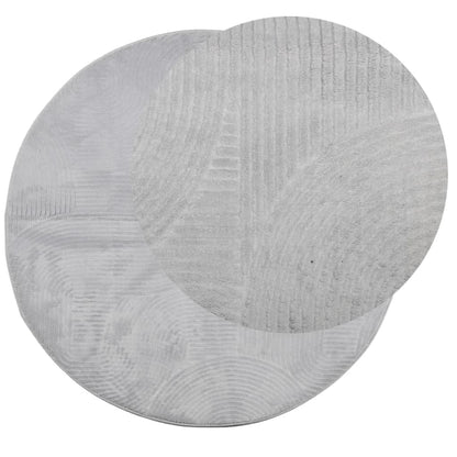 vidaXL Rug IZA Short Pile Scandinavian Look Grey Ø 100 cm