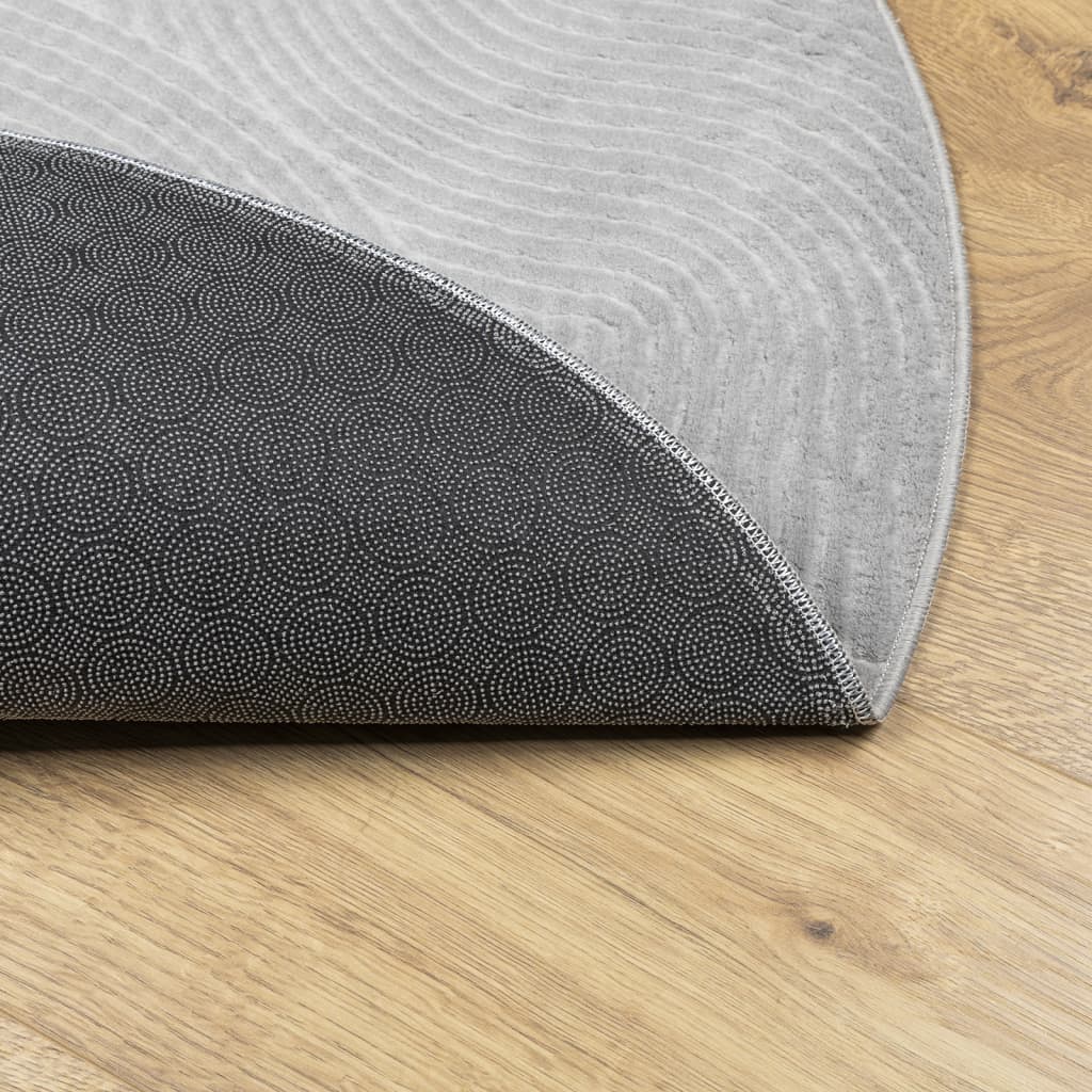 vidaXL Rug IZA Short Pile Scandinavian Look Grey Ø 100 cm