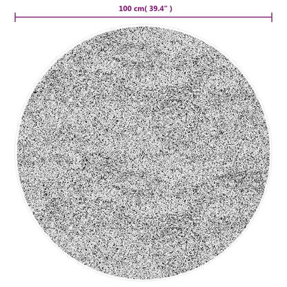vidaXL Rug IZA Short Pile Scandinavian Look Grey Ø 100 cm