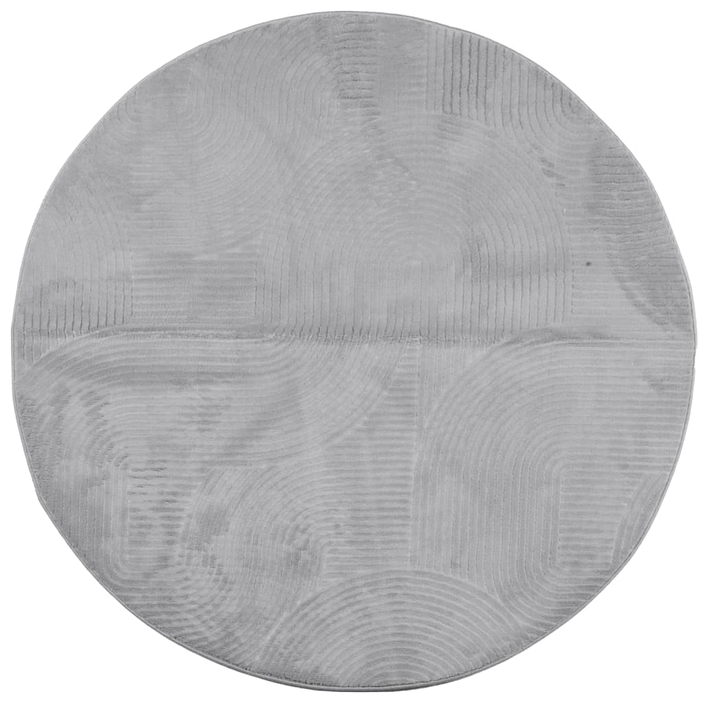 vidaXL Rug IZA Short Pile Scandinavian Look Grey Ø 160 cm