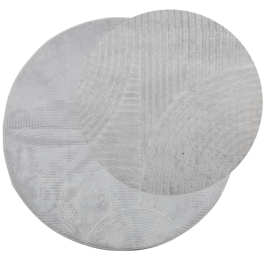 vidaXL Rug IZA Short Pile Scandinavian Look Grey Ø 160 cm