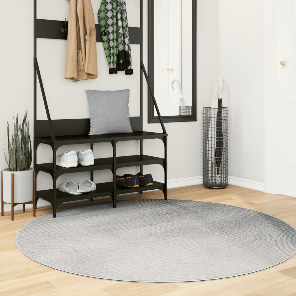 vidaXL Rug IZA Short Pile Scandinavian Look Grey Ø 160 cm