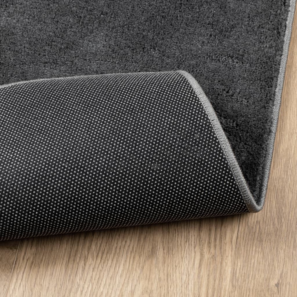 vidaXL Rug OVIEDO Short Pile Anthracite 120x120 cm