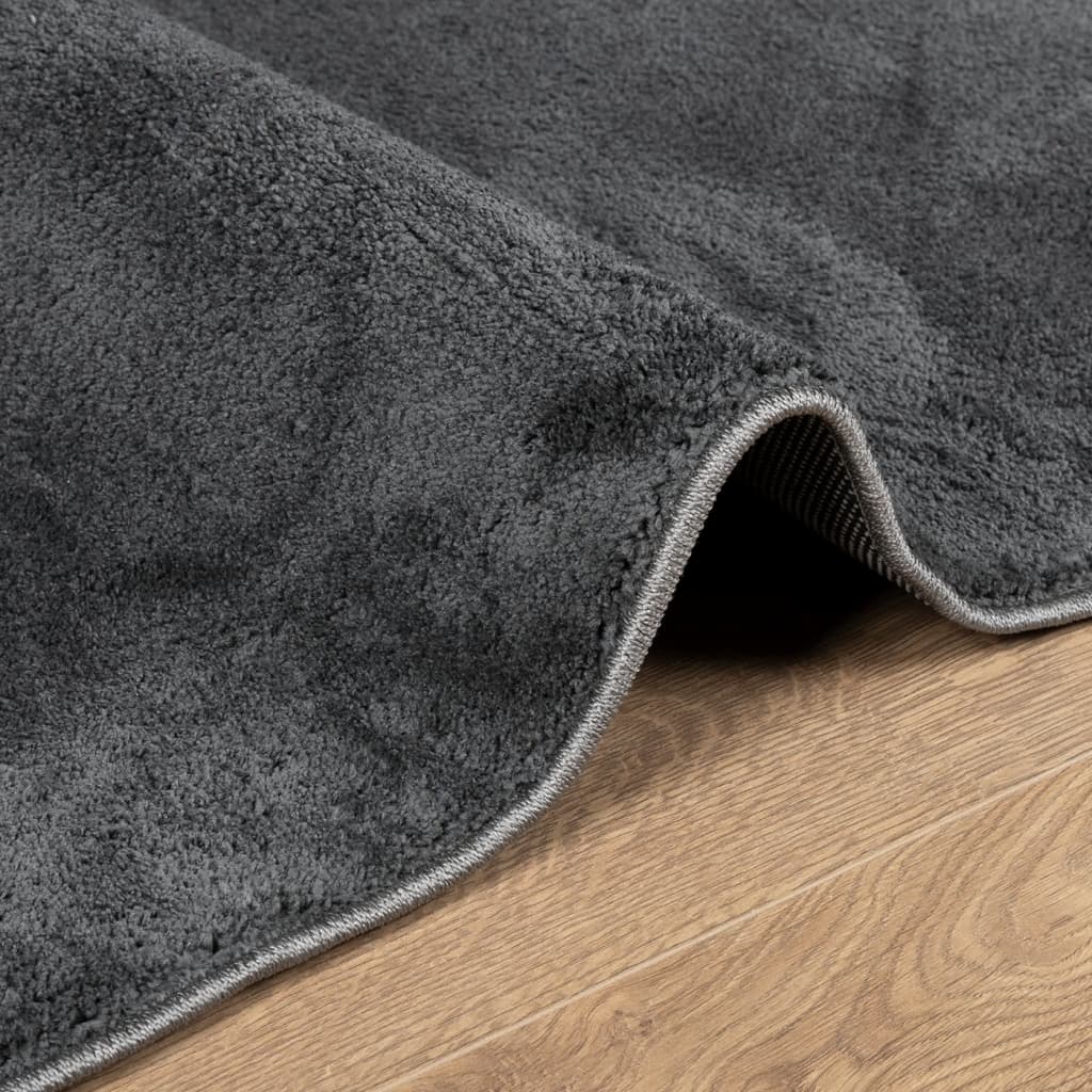 vidaXL Rug OVIEDO Short Pile Anthracite 120x120 cm
