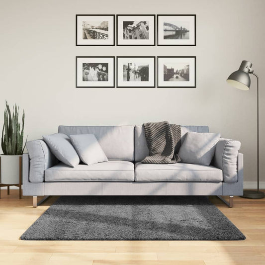 vidaXL Rug OVIEDO Short Pile Anthracite 120x120 cm
