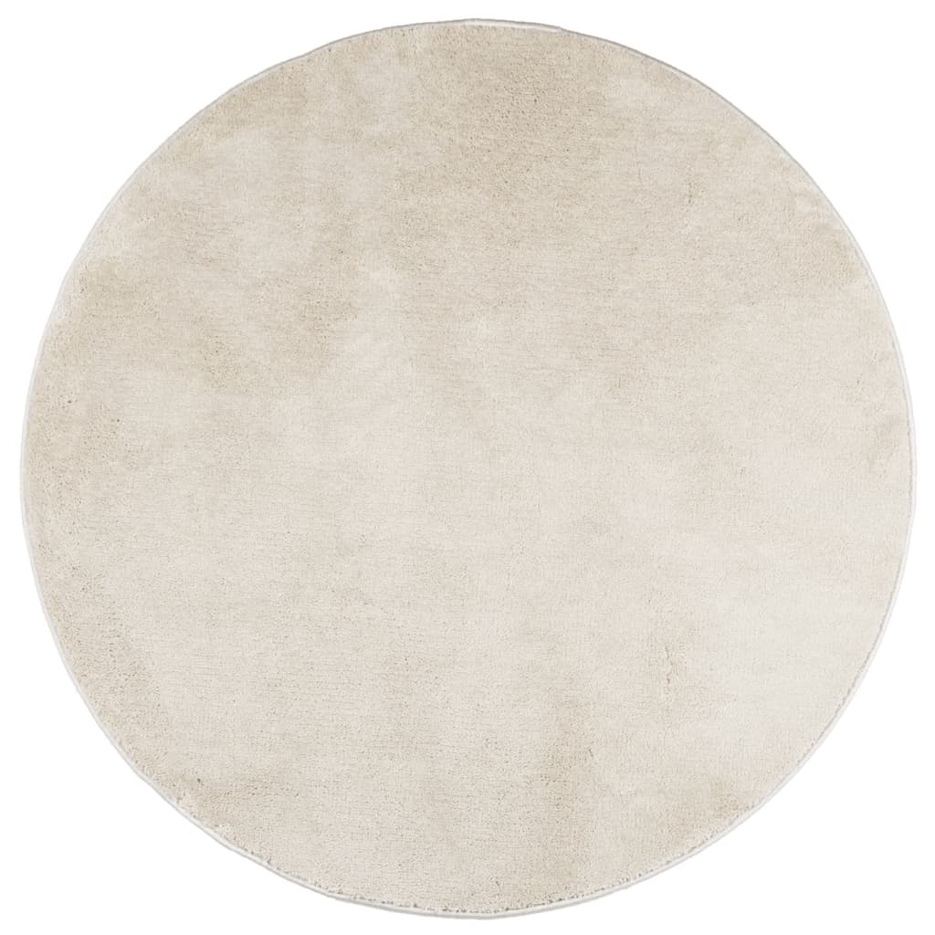 vidaXL Rug OVIEDO Short Pile Beige Ø 120 cm