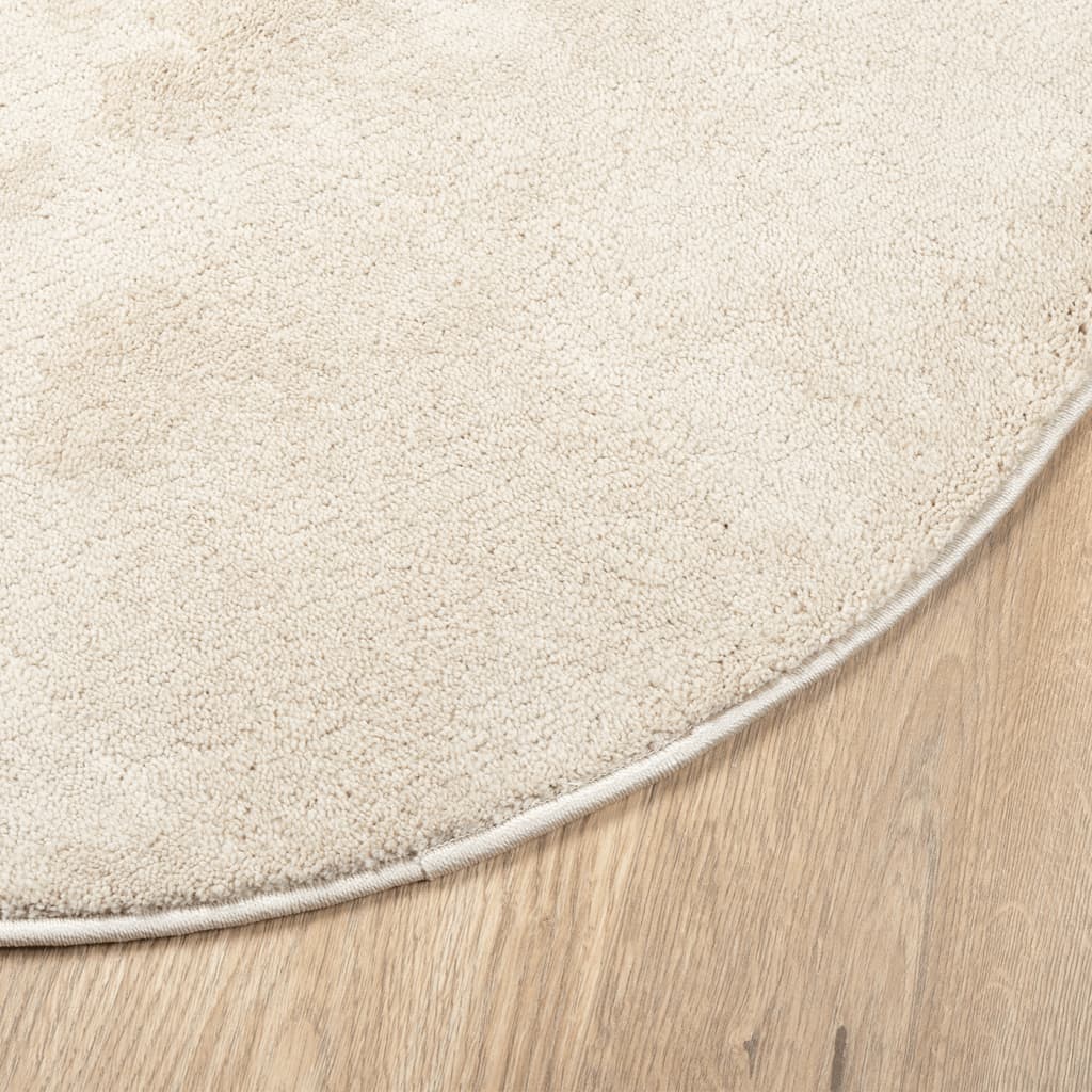vidaXL Rug OVIEDO Short Pile Beige Ø 120 cm
