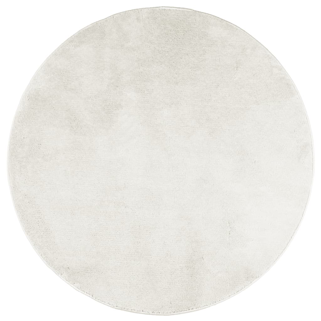 vidaXL Rug OVIEDO Short Pile Cream Ø 160 cm