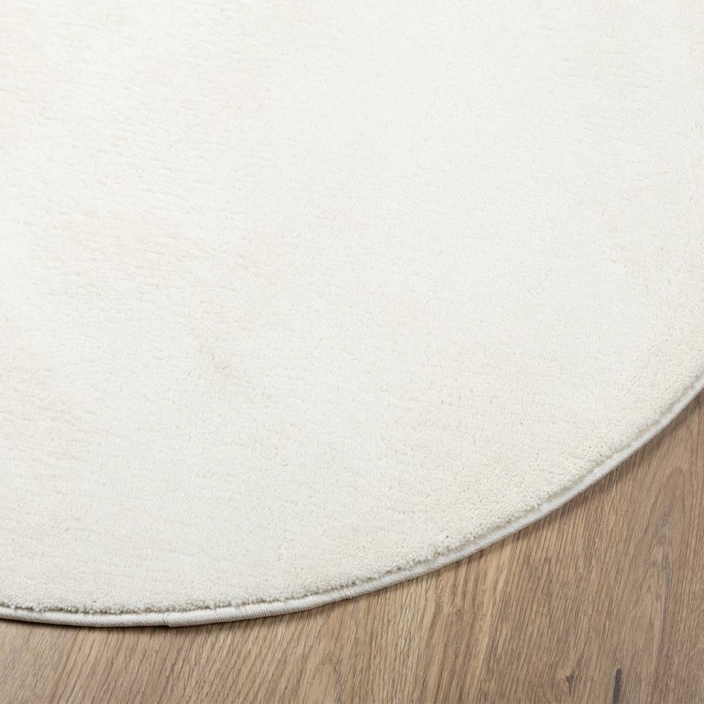 vidaXL Rug OVIEDO Short Pile Cream Ø 160 cm