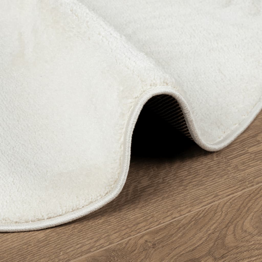 vidaXL Rug OVIEDO Short Pile Cream Ø 160 cm