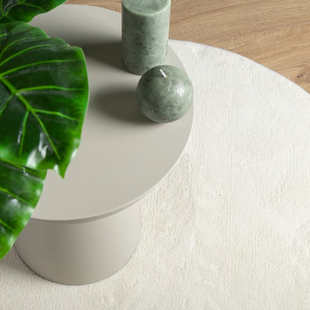 vidaXL Rug OVIEDO Short Pile Cream Ø 160 cm