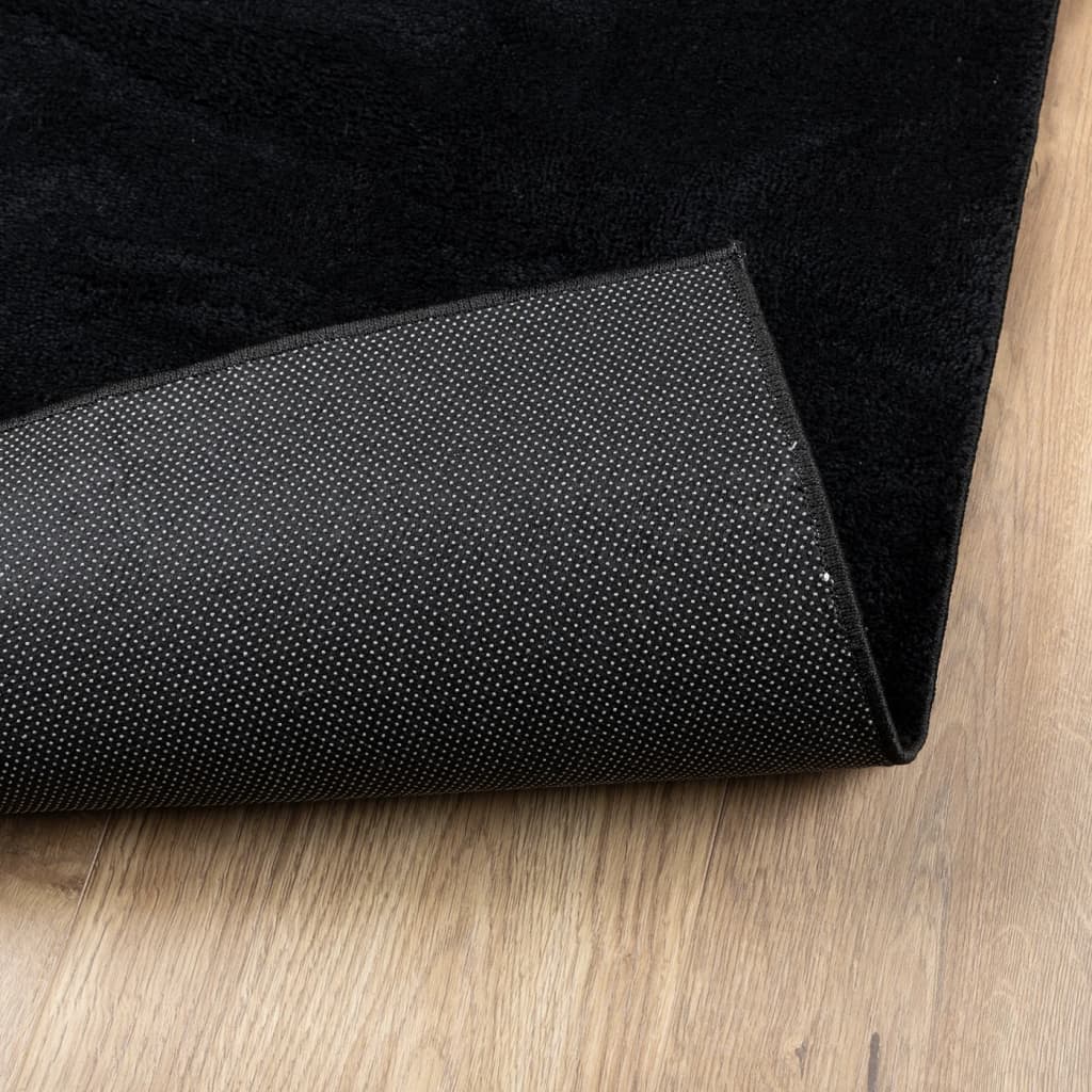 vidaXL Rug OVIEDO Short Pile Black 120x120 cm