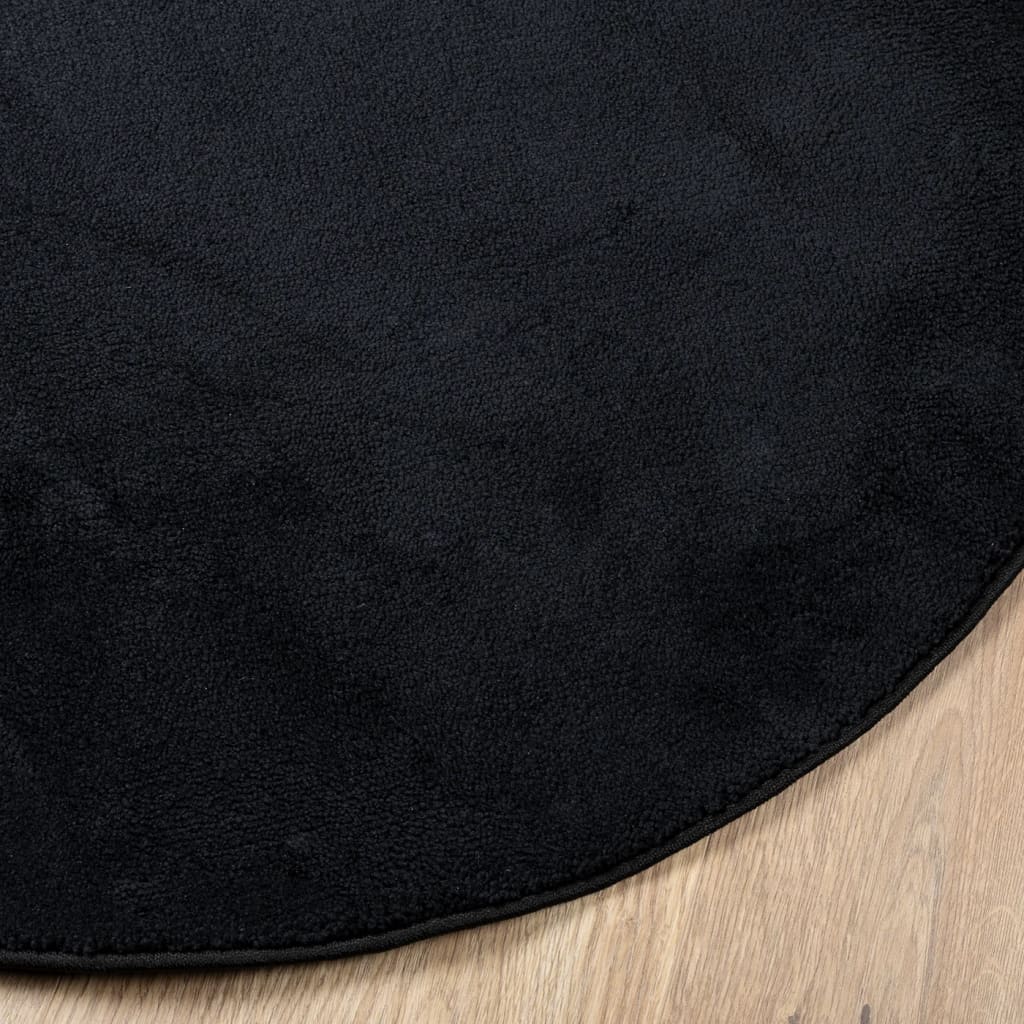 vidaXL Rug OVIEDO Short Pile Black Ø 120 cm