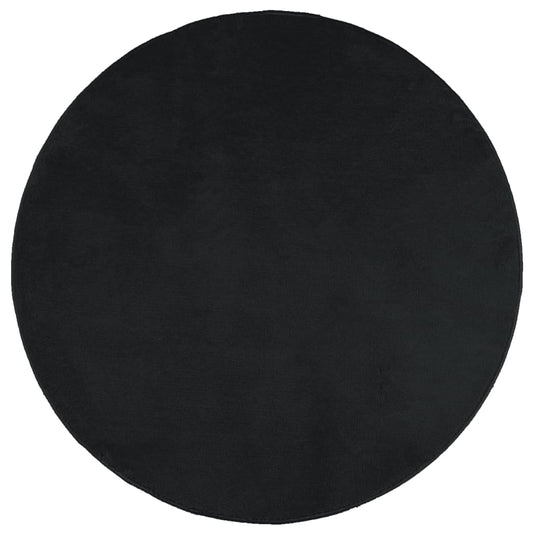 vidaXL Rug OVIEDO Short Pile Black Ø 160 cm