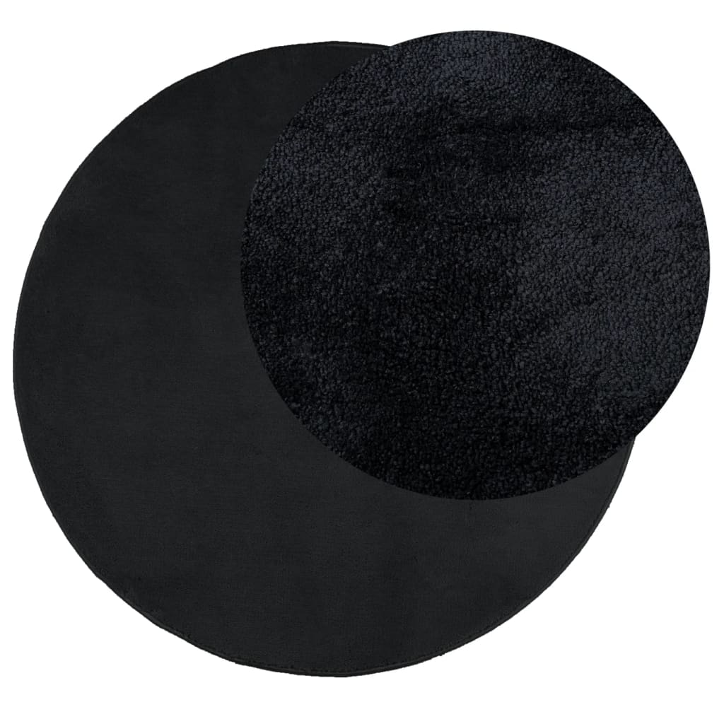 vidaXL Rug OVIEDO Short Pile Black Ø 160 cm