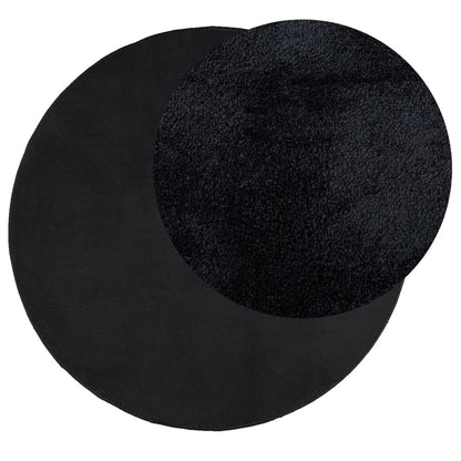 vidaXL Rug OVIEDO Short Pile Black Ø 160 cm