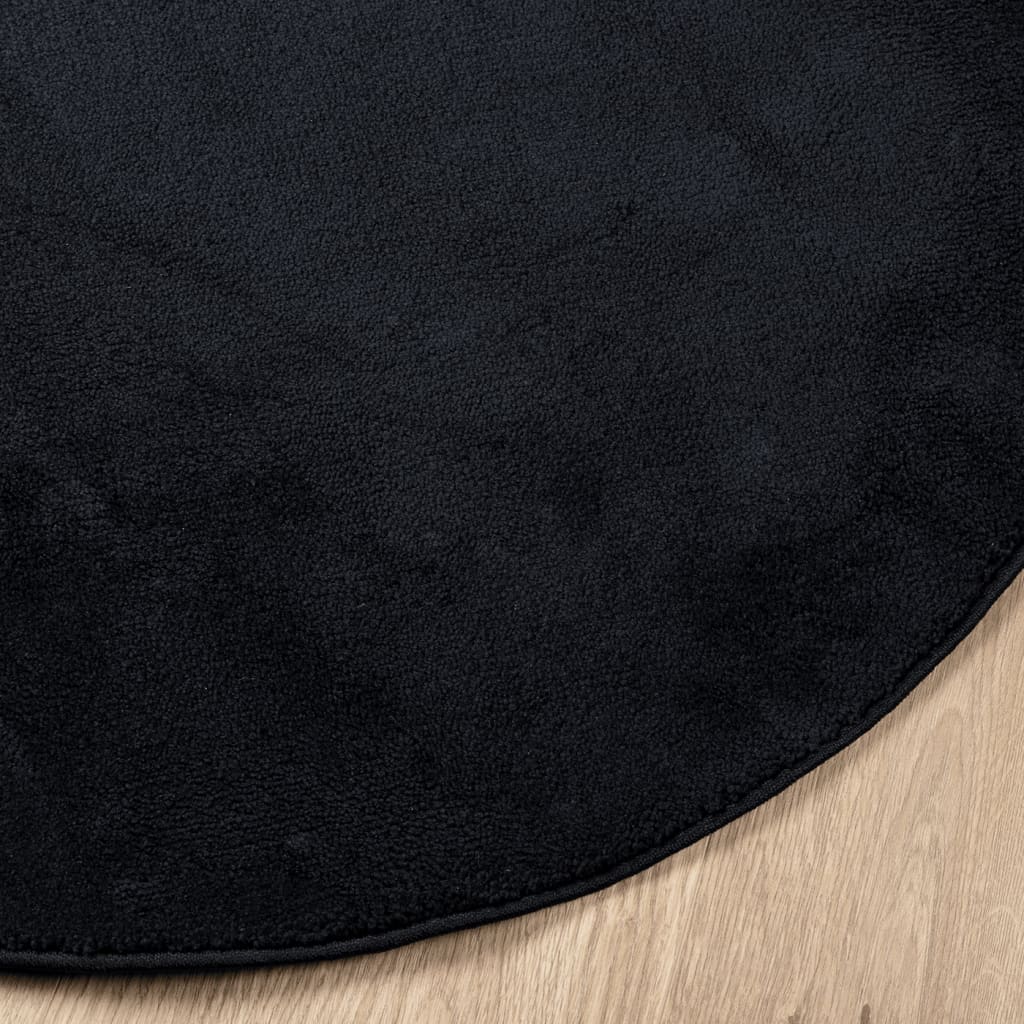 vidaXL Rug OVIEDO Short Pile Black Ø 160 cm